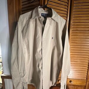 Ralph Lauren Men's Light Tan long sleeve Shirt medium